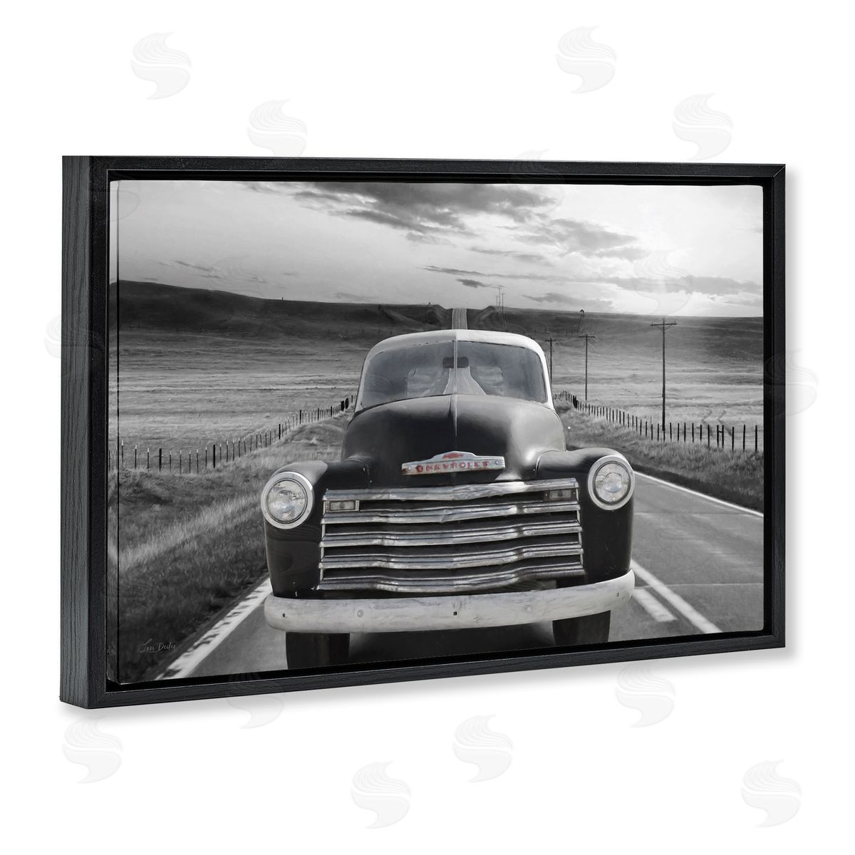 Vintage Car Photography Black Floating Frame Canvas Wall Art, Home Decor by Lori Deiter