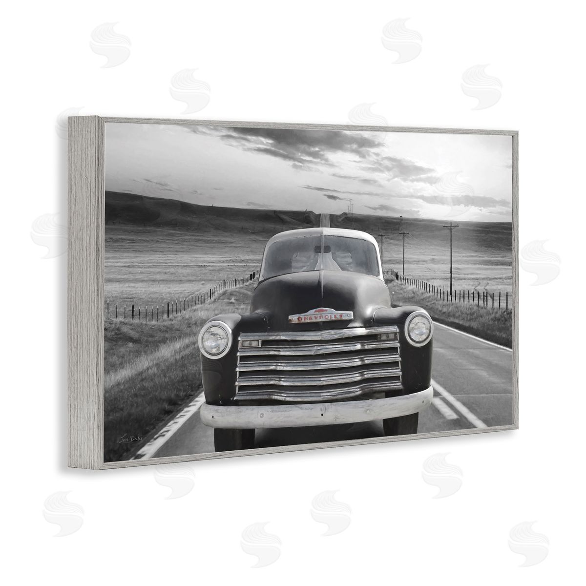 Vintage Car Photography Grey Frame Print Wall Art, Home Decor by Lori Deiter