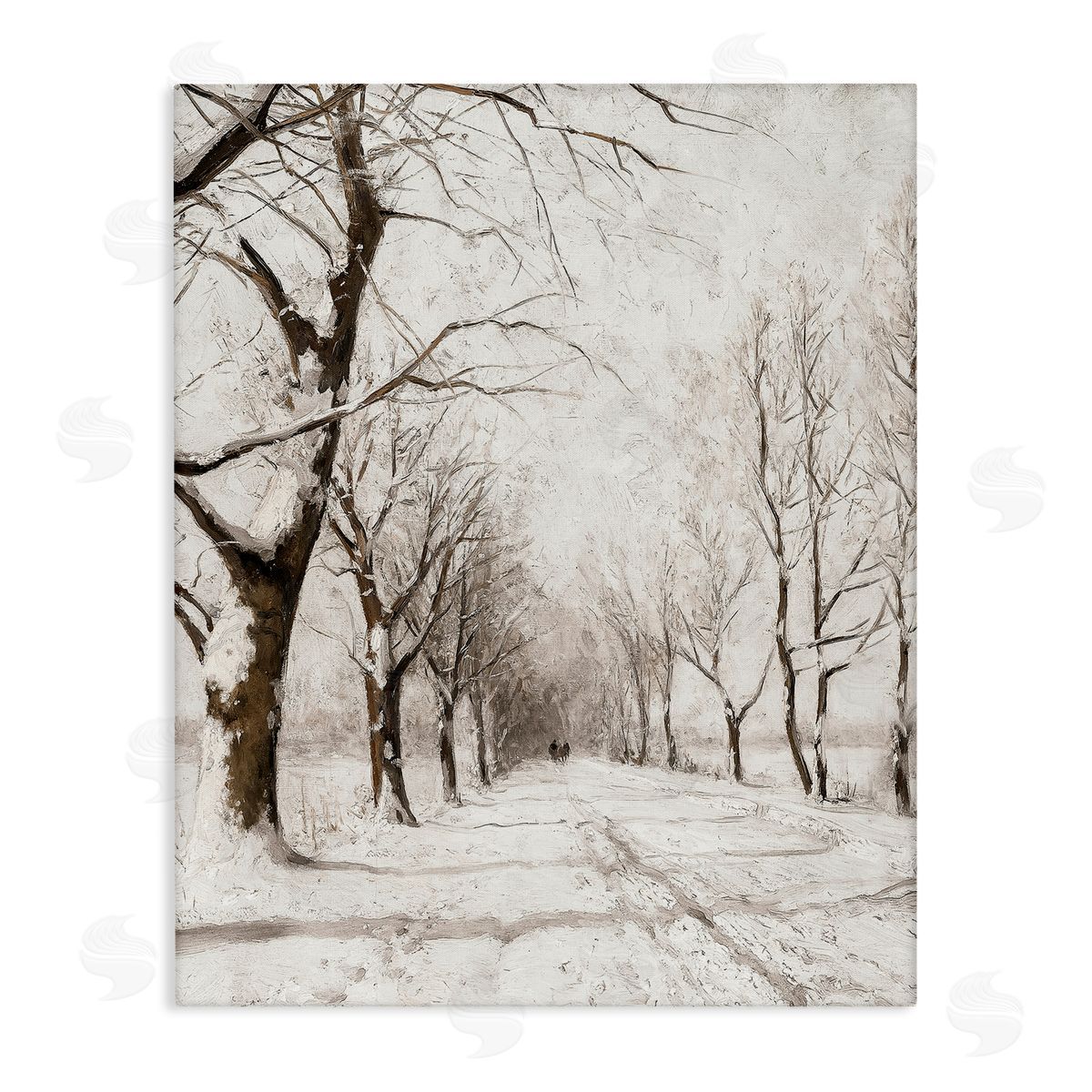 Snowy Winter Lane Canvas Wall Art, Home Decor by Lettered and Lined