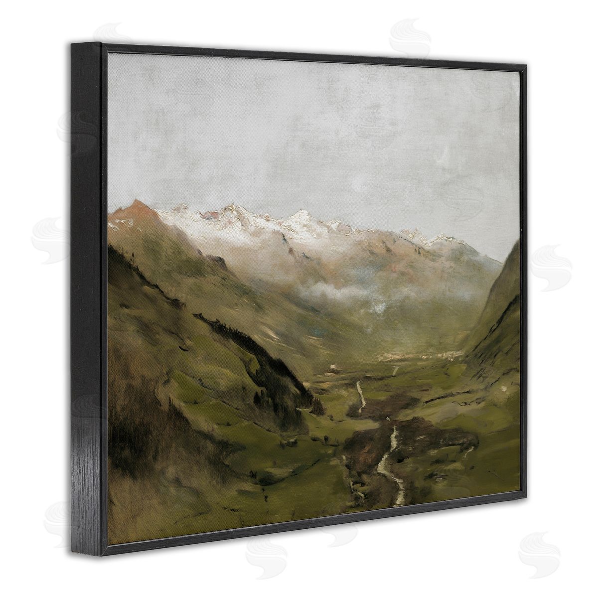 Winding Valley Path Black Frame Print Wall Art, Home Decor by Lettered and Lined