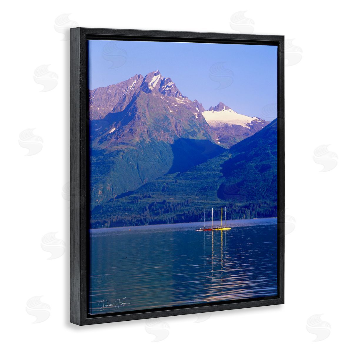 Lake View Photography Black Floating Frame Canvas Wall Art, Home Decor by Dennis Frates