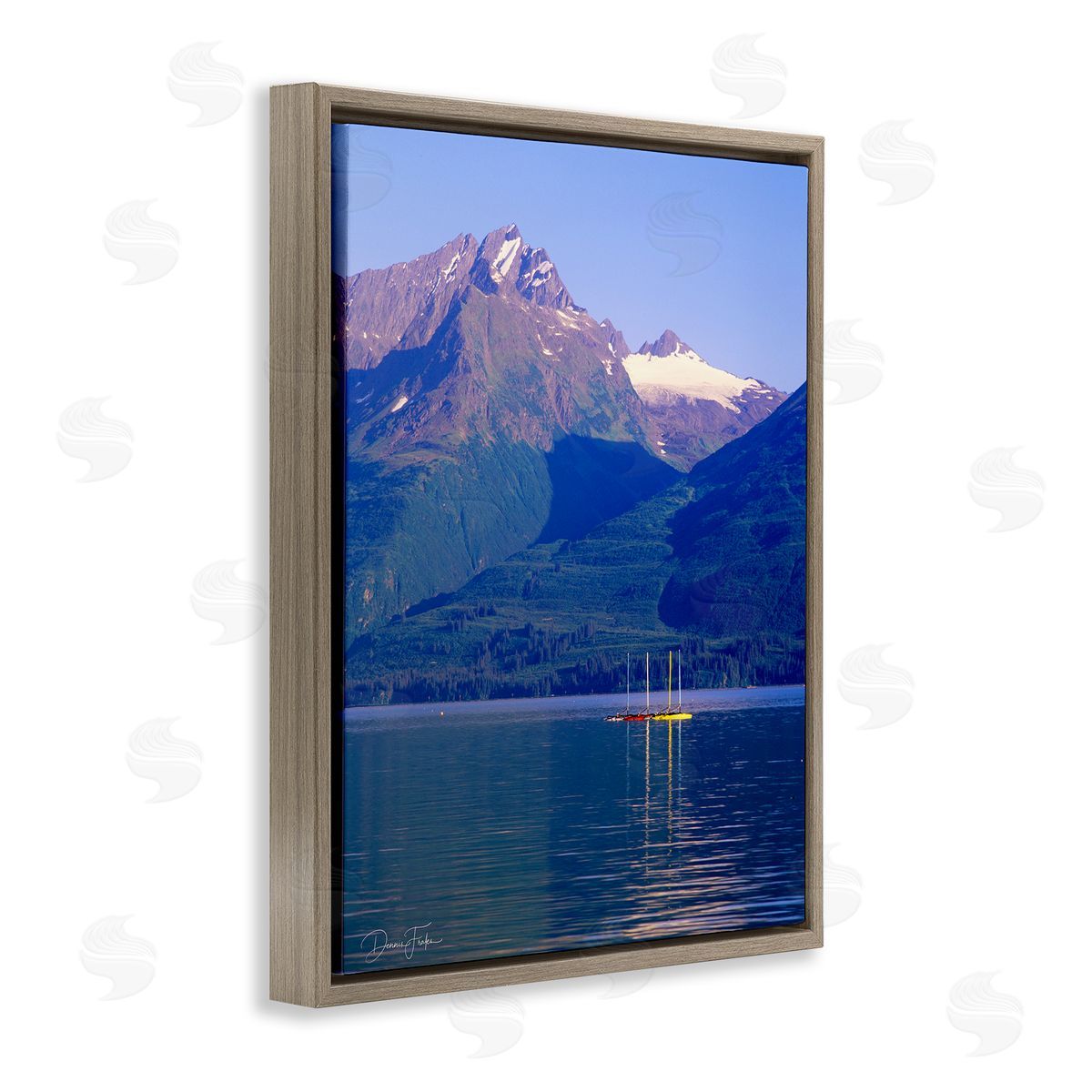 Lake View Photography Brown Floating Frame Canvas Wall Art, Home Decor by Dennis Frates