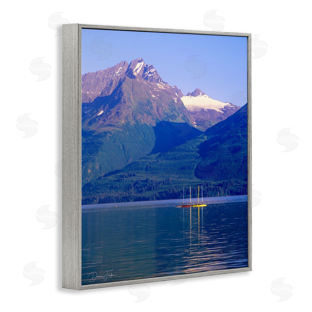 Lake View Photography Grey Frame Print Wall Art, Home Decor by Dennis Frates