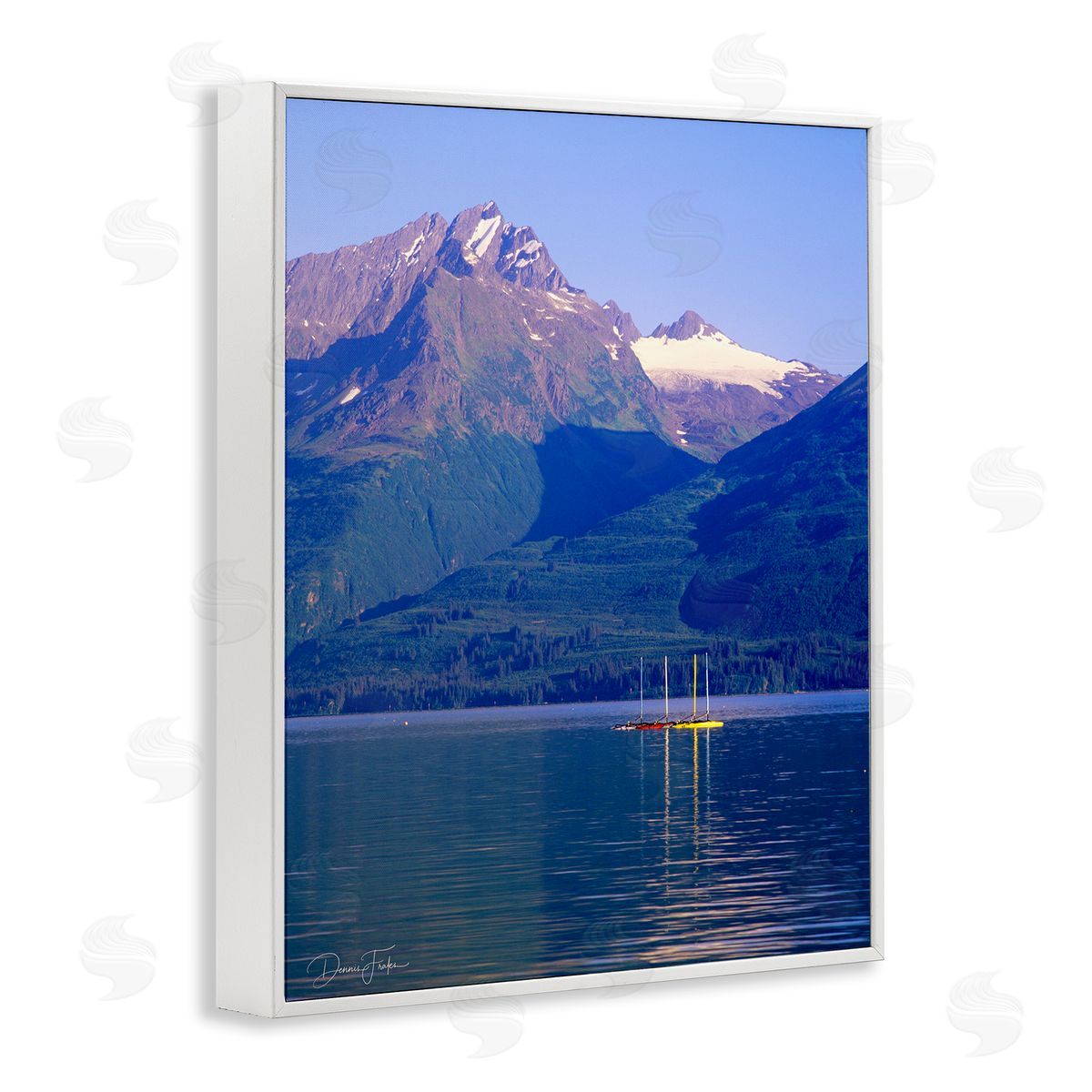 Lake View Photography White Frame Print Wall Art, Home Decor by Dennis Frates