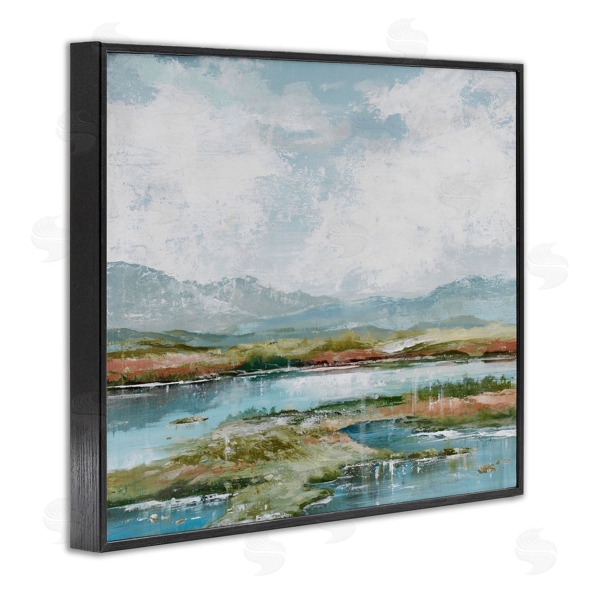 Modern Paint Landscape Black Frame Print Wall Art, Home Decor by Max Maxx
