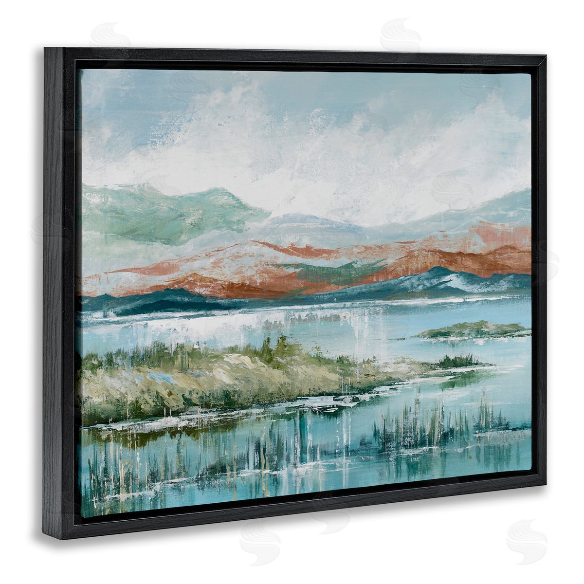 Western Rustic Landscape Black Floating Frame Canvas Wall Art, Home Decor by Max Maxx