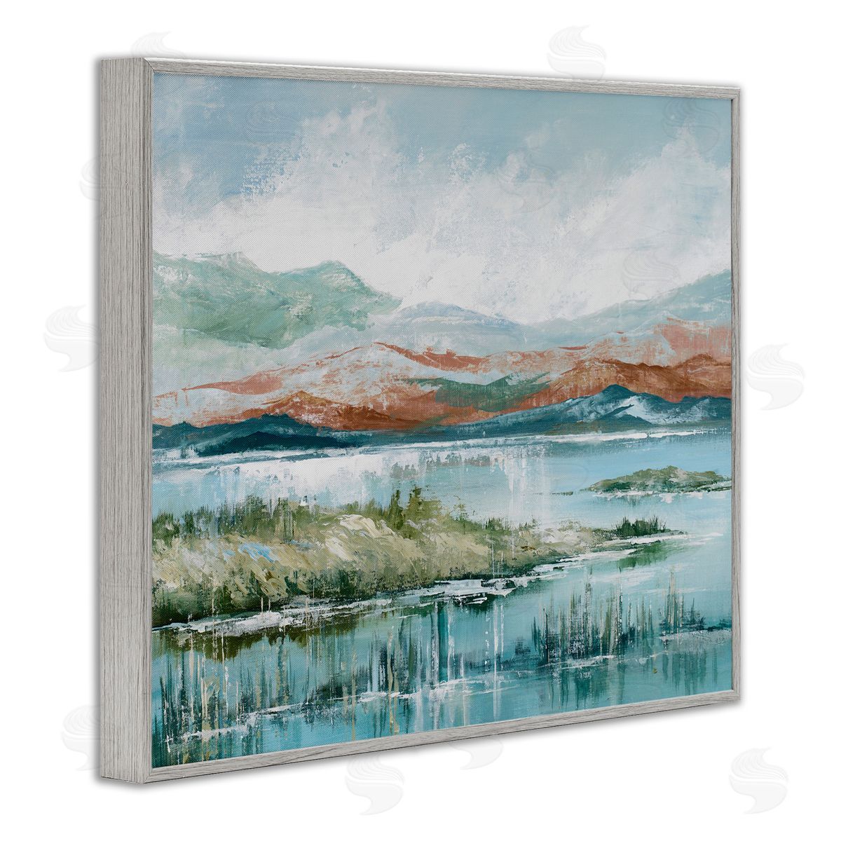 Western Rustic Landscape Grey Frame Print Wall Art, Home Decor by Max Maxx