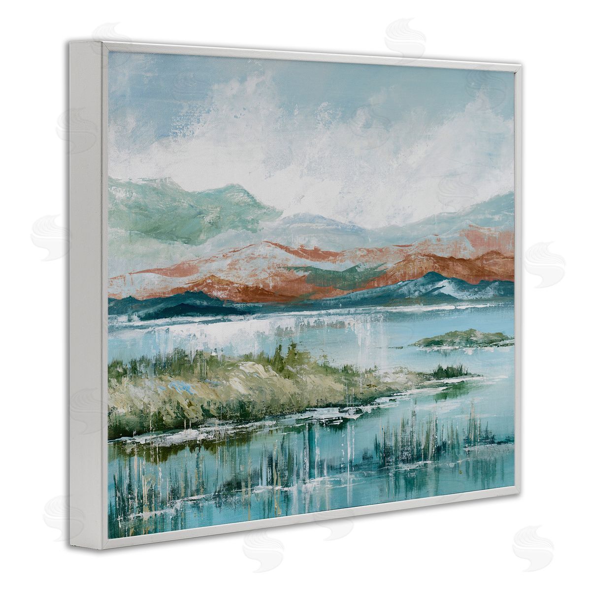 Western Rustic Landscape White Frame Print Wall Art, Home Decor by Max Maxx