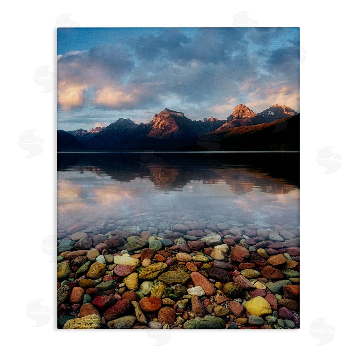 Clear Water Pebbles Canvas Wall Art, Home Decor by Dennis Frates
