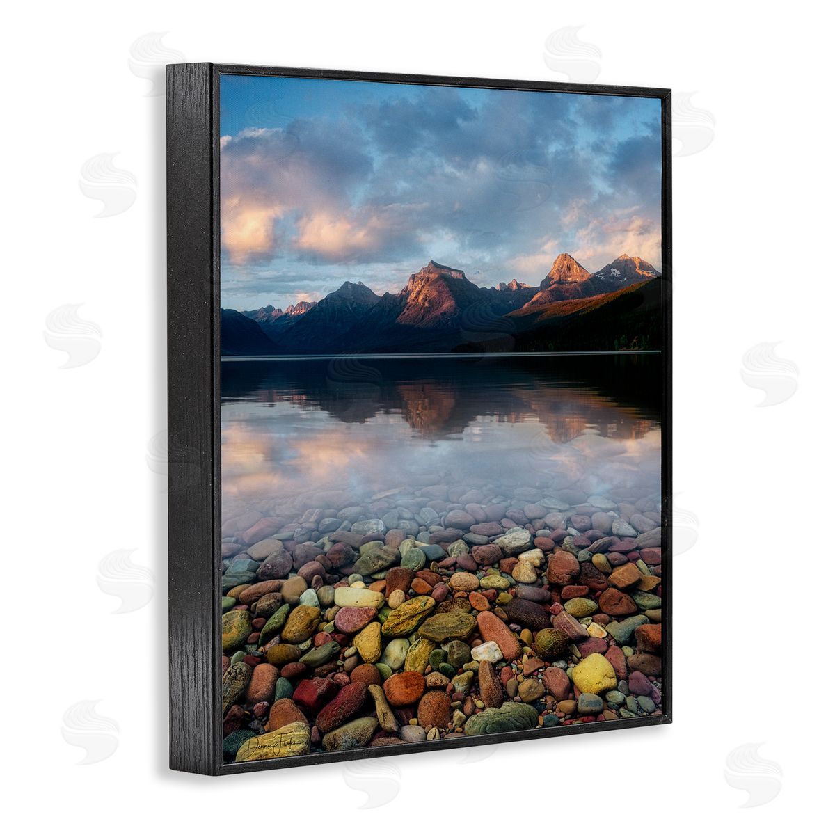 Clear Water Pebbles Black Frame Print Wall Art, Home Decor by Dennis Frates