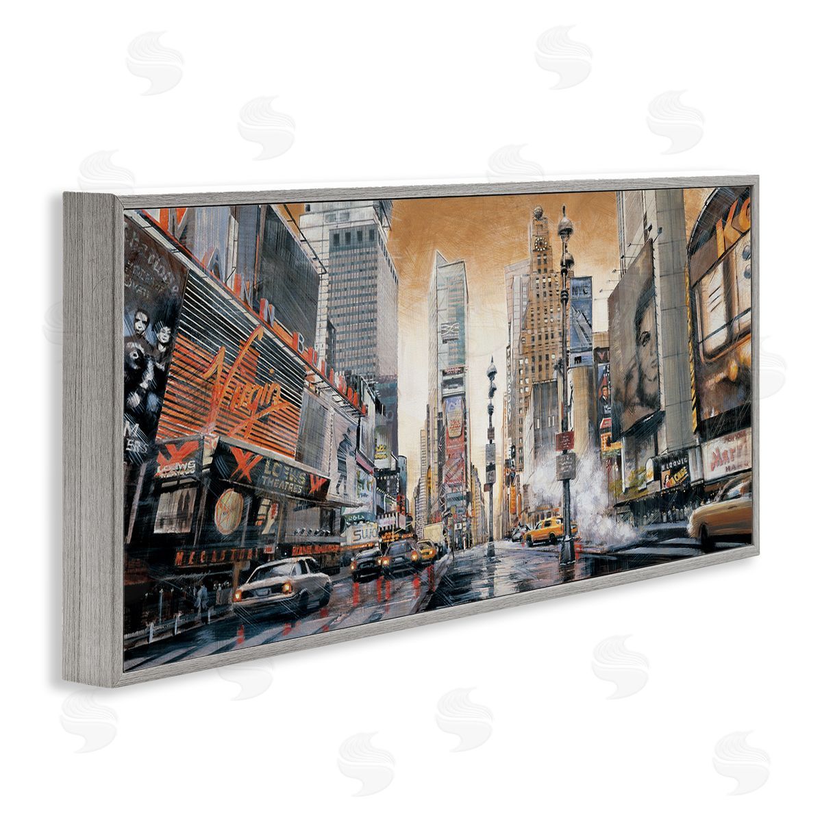 New York Cityscape Grey Frame Print Wall Art, Home Decor by Matthew Daniels