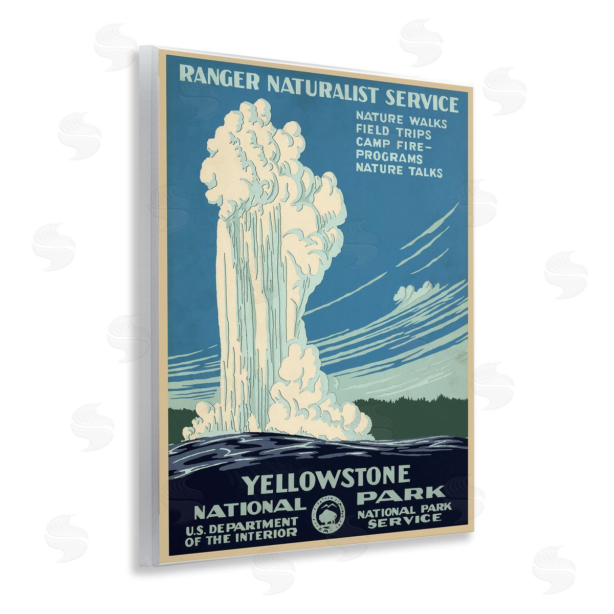 Vintage Yellowstone Poster Wood Plaque Wall Art, Home Decor by C. Don (Chester) Powell