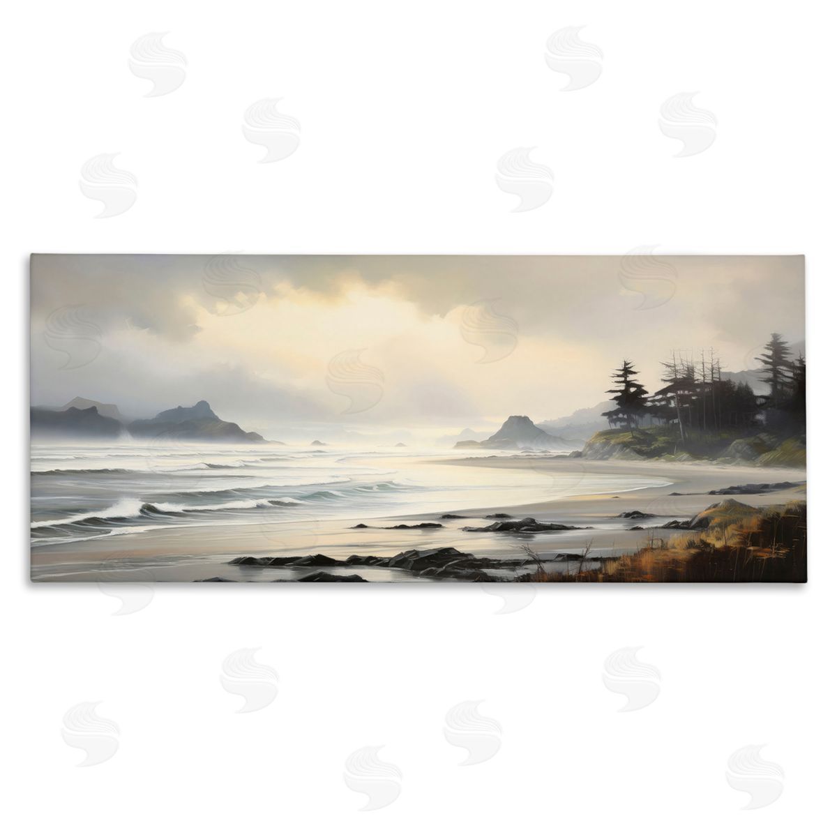 Coastal Shore Inlet Canvas Wall Art, Home Decor by Petal Prints Design