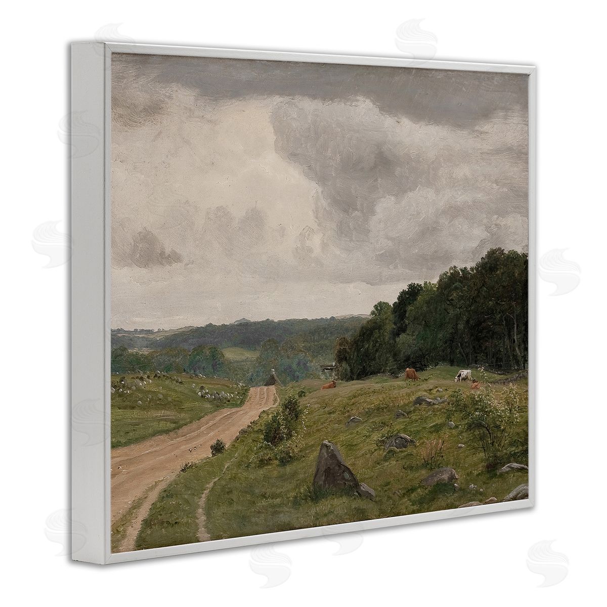 To The Country Landscape White Frame Print Wall Art, Home Decor by RileyB