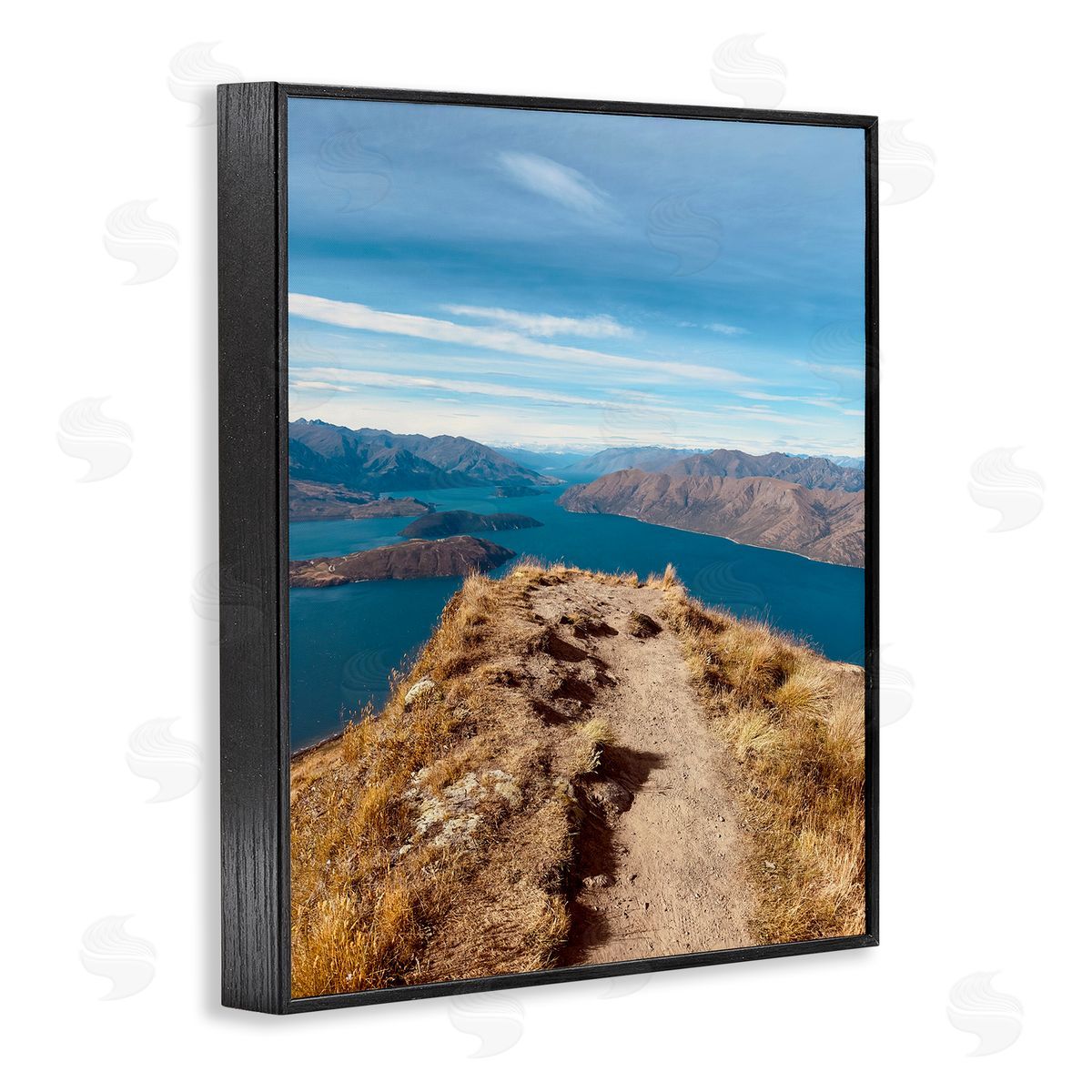 Cliffs over Blue Sea Black Frame Print Wall Art, Home Decor by Kali Wilson