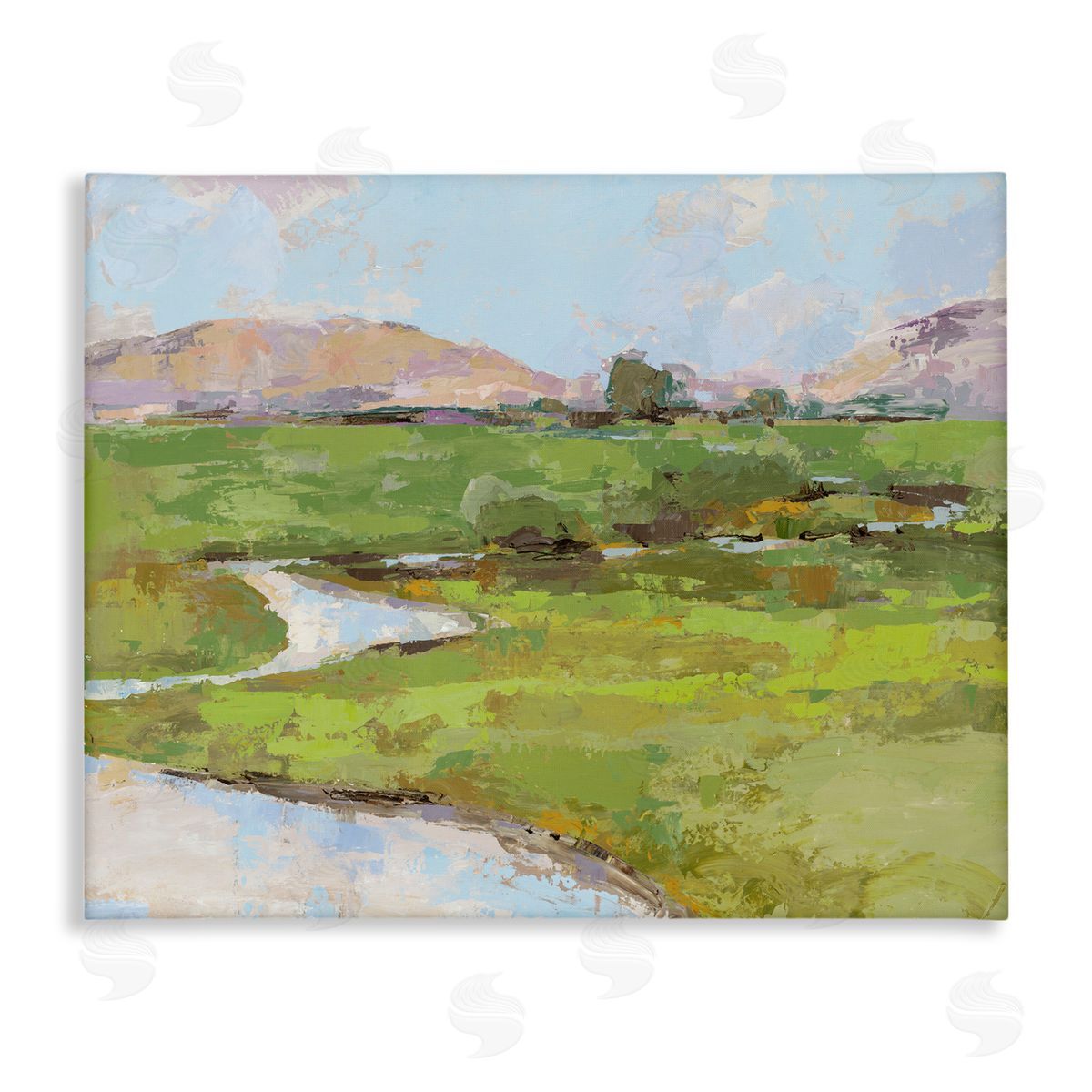 Hillside Winding Stream Canvas Wall Art, Home Decor by Trevor Copenhaver