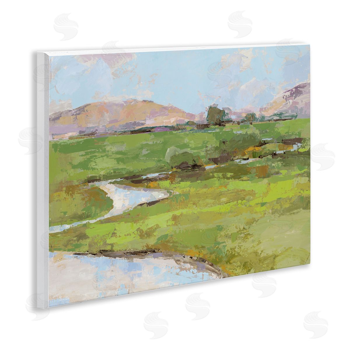 Hillside Winding Stream Wood Plaque Wall Art, Home Decor by Trevor Copenhaver