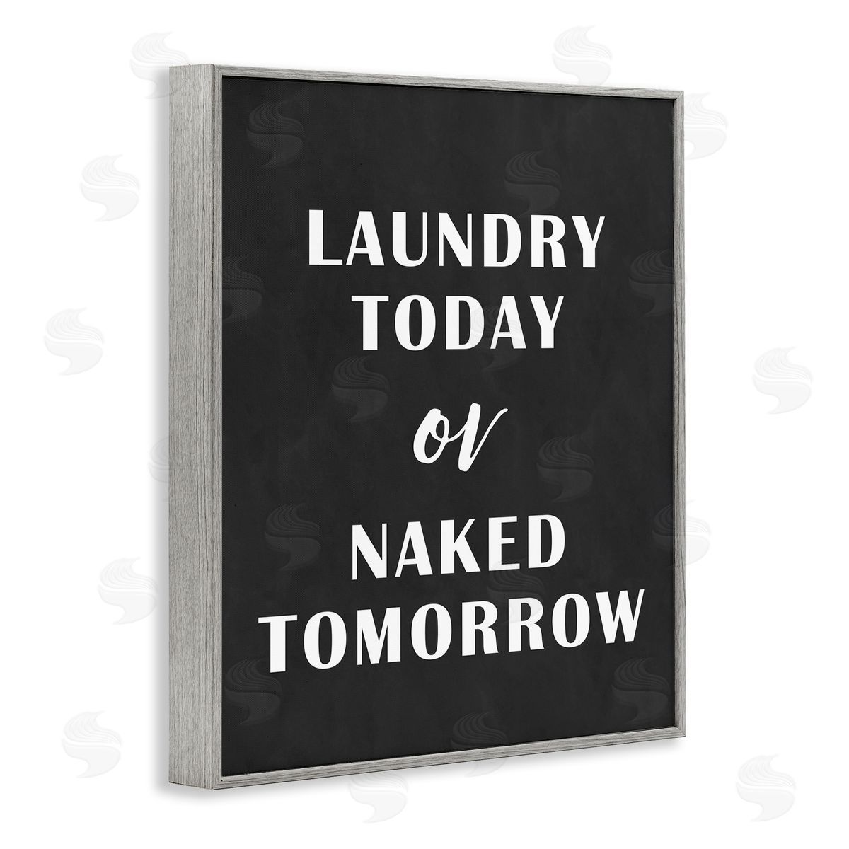 Laundry Today Chalkboard Grey Frame Print Wall Art, Home Decor by Lettered and Lined