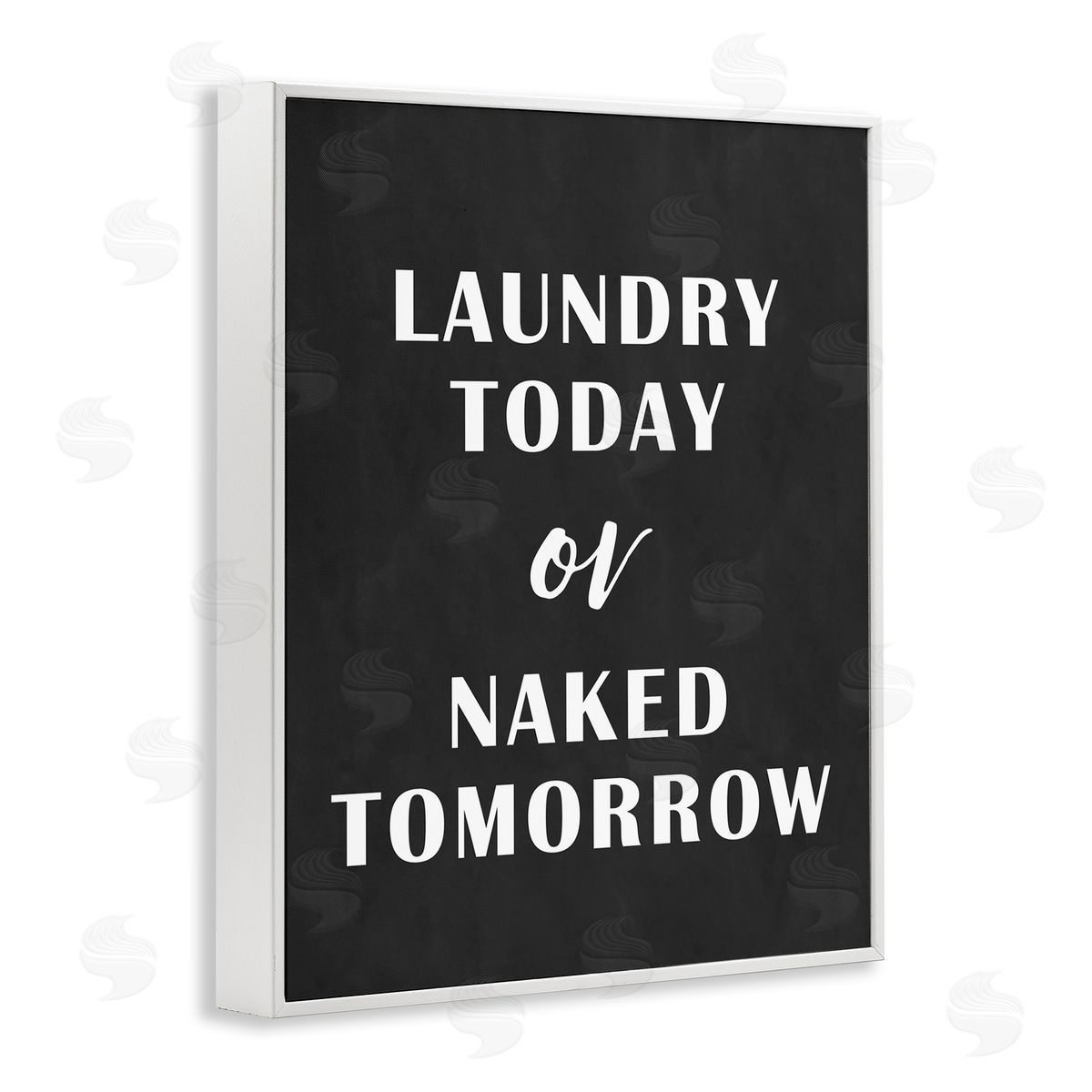 Laundry Today Chalkboard White Frame Print Wall Art, Home Decor by Lettered and Lined