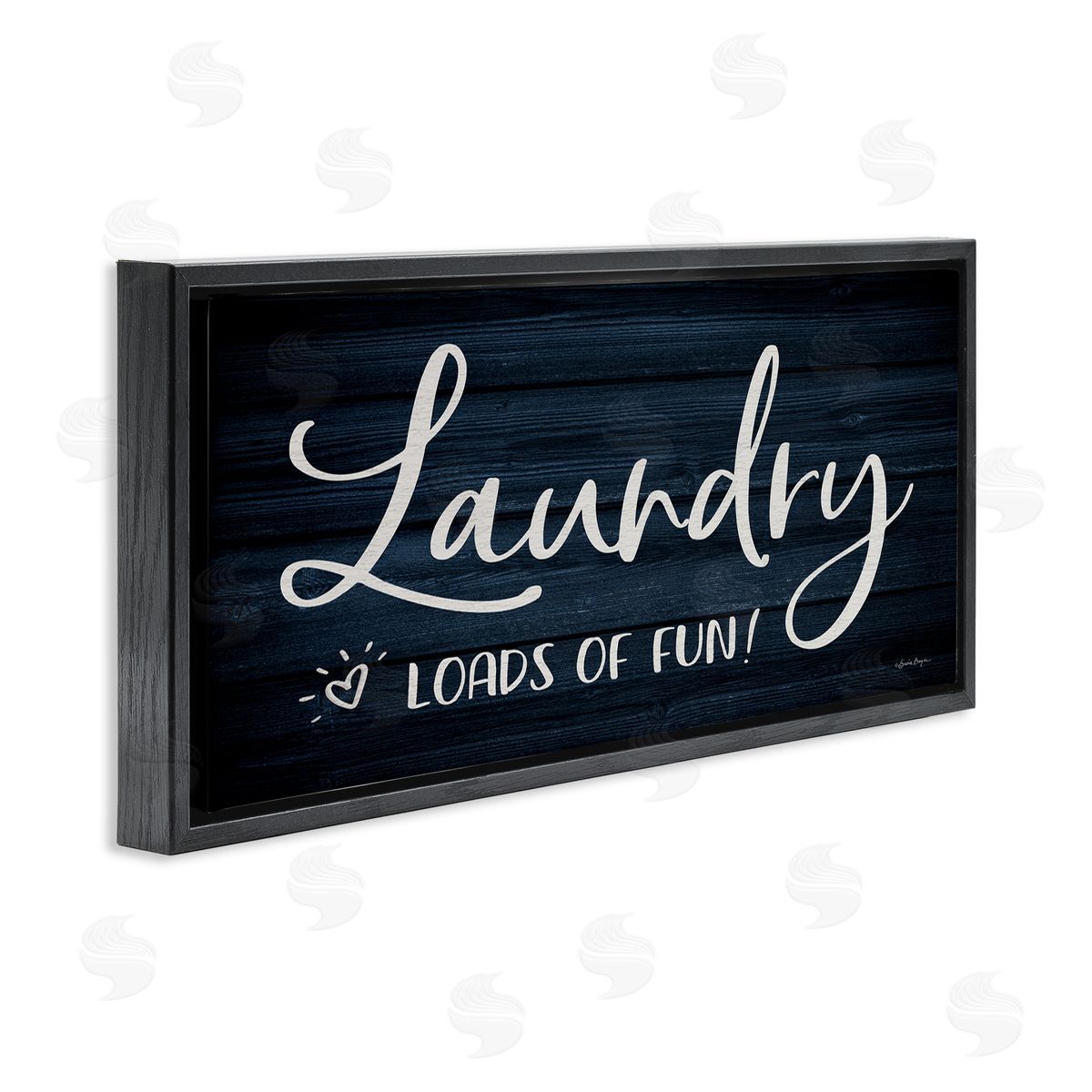 Loads of Fun Laundry Black Floating Frame Canvas Wall Art, Home Decor by Susie Boyer