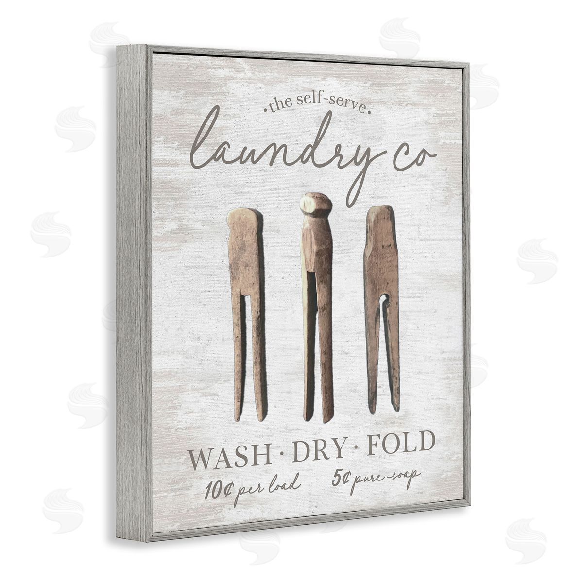 Distressed Laundry Co Grey Frame Print Wall Art, Home Decor by Lettered and Lined