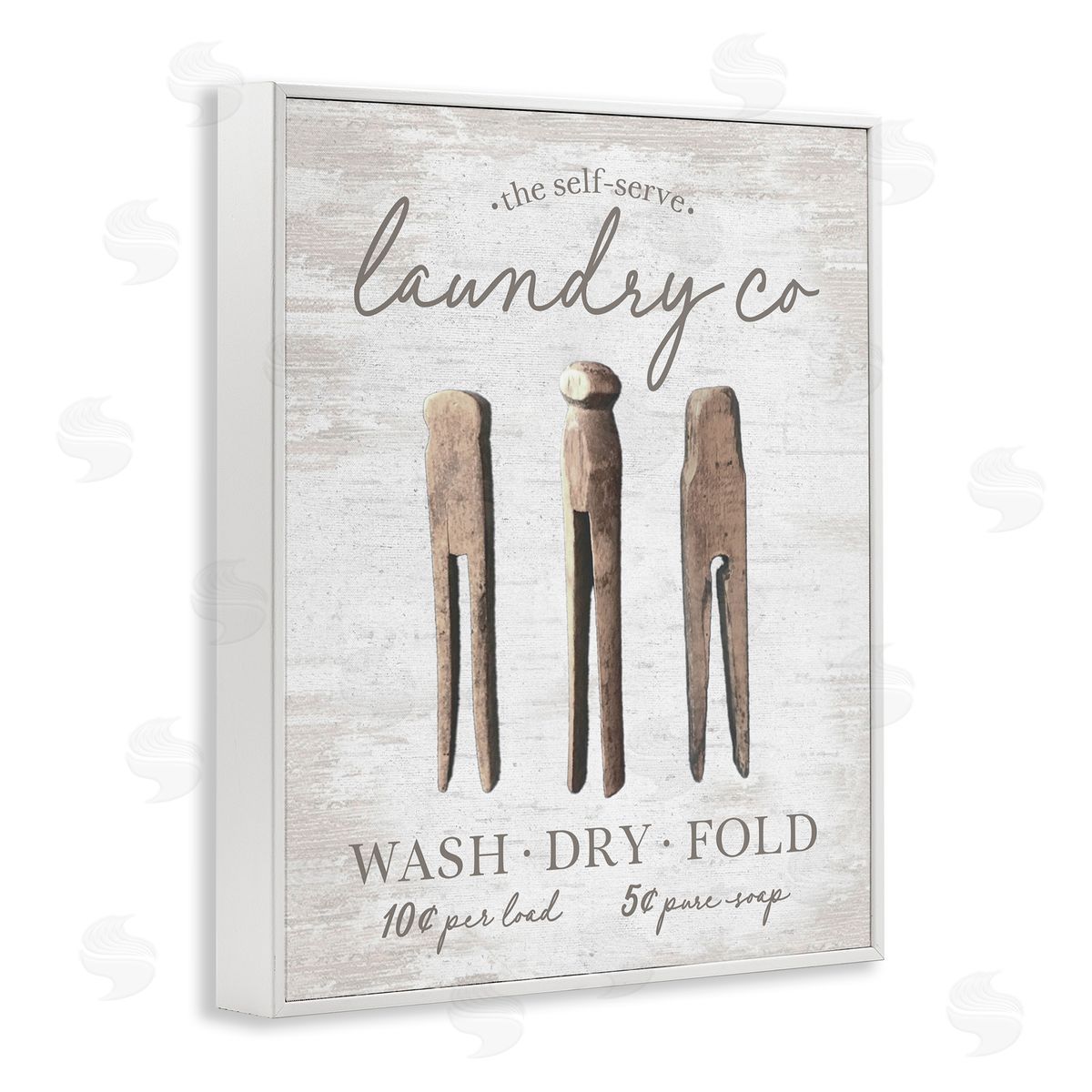 Distressed Laundry Co White Frame Print Wall Art, Home Decor by Lettered and Lined