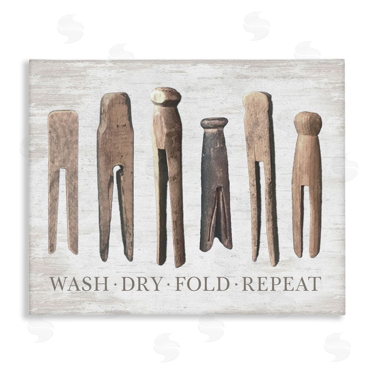 Rustic Laundry Phrase Canvas Wall Art, Home Decor by Lettered and Lined