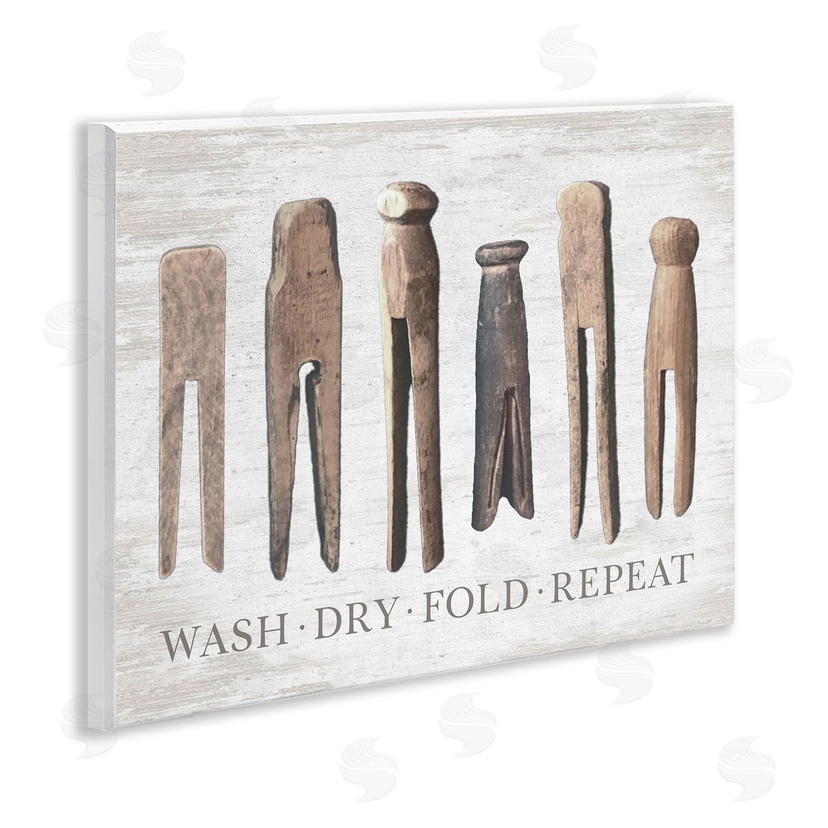 Rustic Laundry Phrase Wood Plaque Wall Art, Home Decor by Lettered and Lined