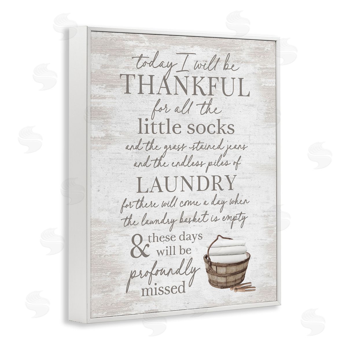 Heartfelt Laundry Phrase White Frame Print Wall Art, Home Decor by Lettered and Lined