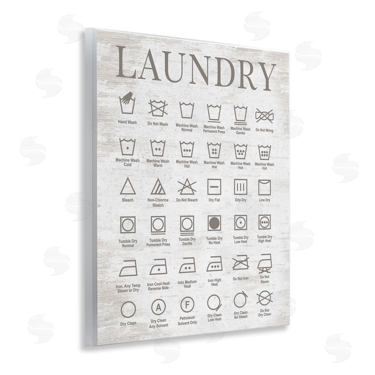 Laundry Symbols Guide Wood Plaque Wall Art, Home Decor by Lettered and Lined