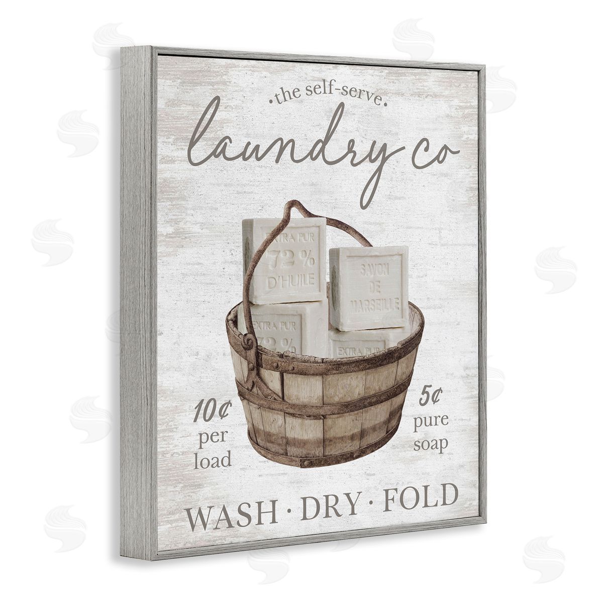 Vintage Laundry Co Grey Frame Print Wall Art, Home Decor by Lettered and Lined