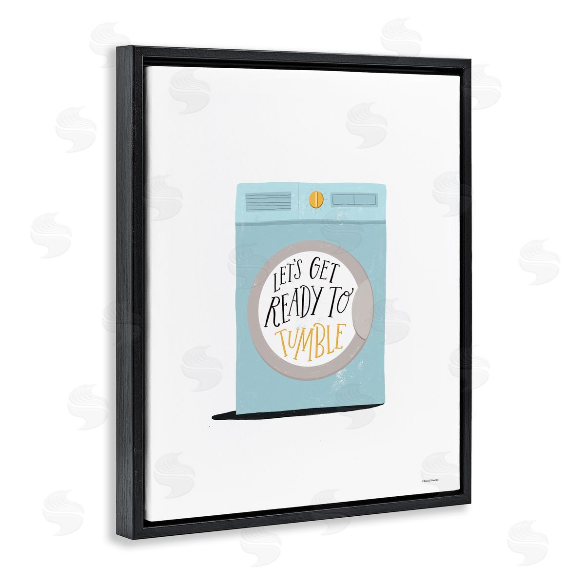 Ready to Tumble Laundry Black Floating Frame Canvas Wall Art, Home Decor by Rachel Nieman