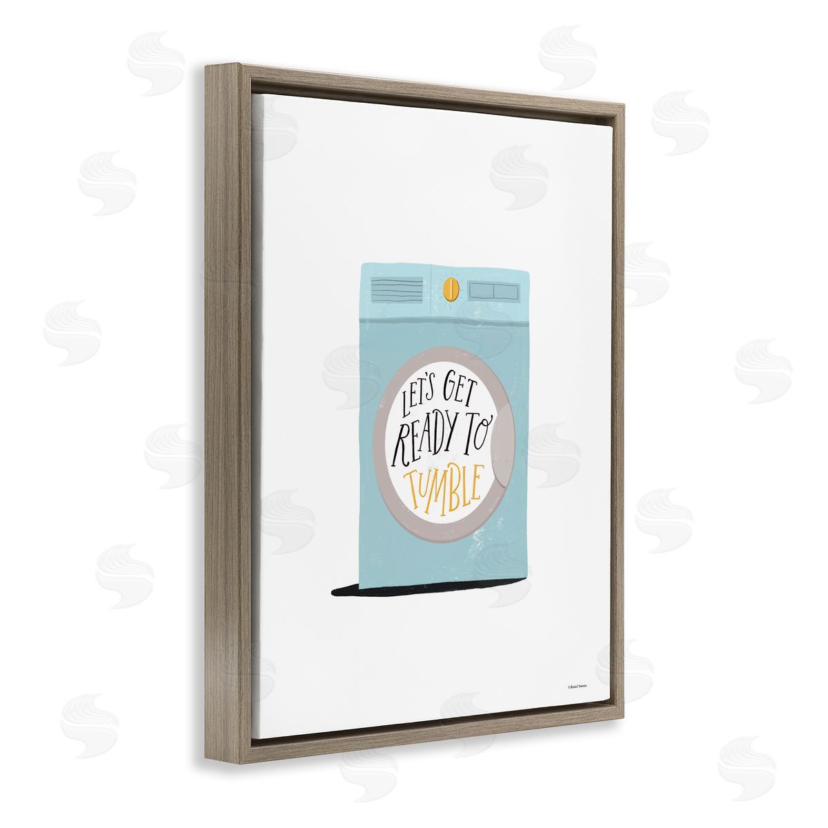 Ready to Tumble Laundry Brown Floating Frame Canvas Wall Art, Home Decor by Rachel Nieman