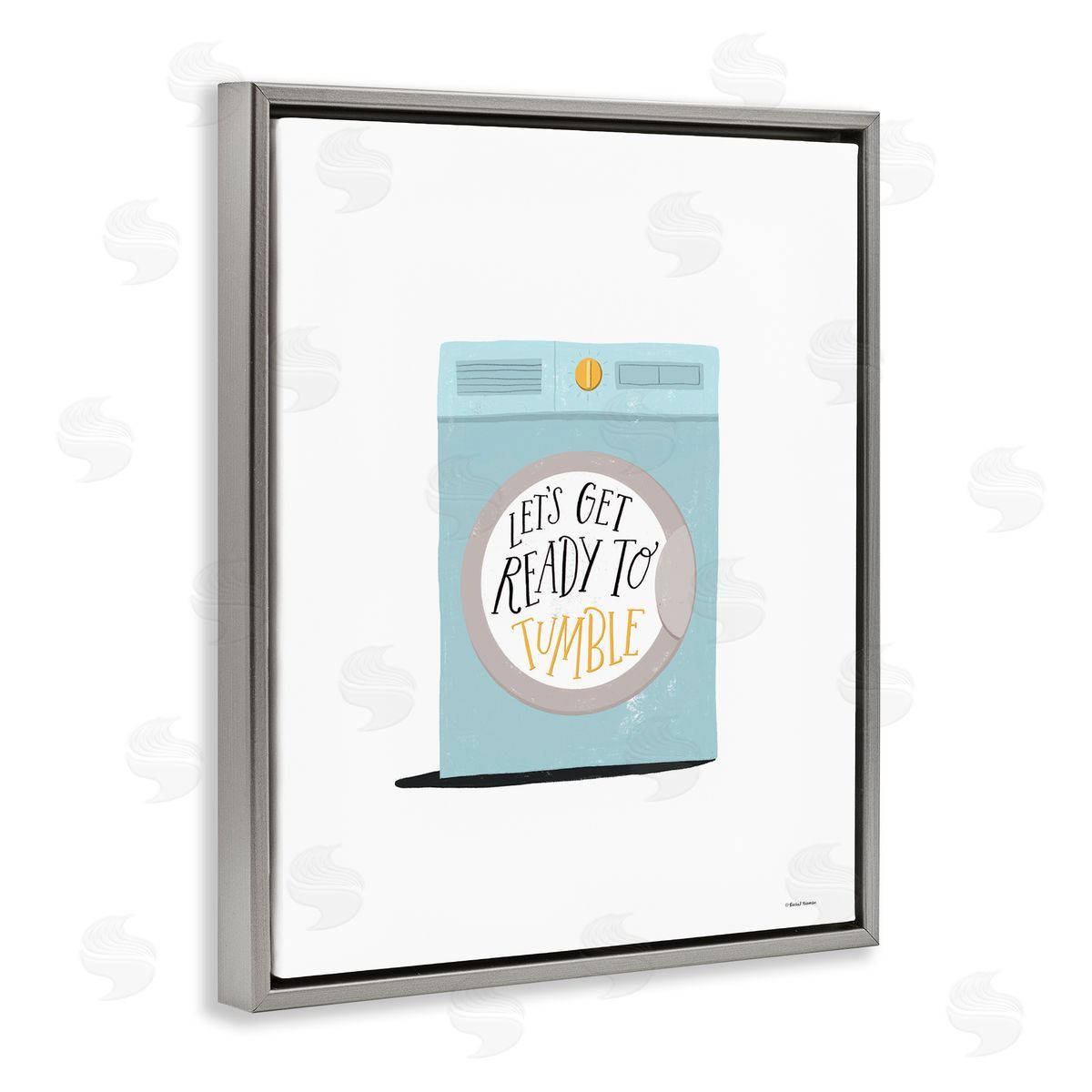 Ready to Tumble Laundry Grey Floating Frame Canvas Wall Art, Home Decor by Rachel Nieman