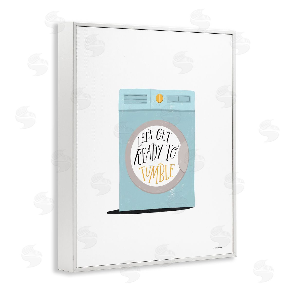 Ready to Tumble Laundry White Frame Print Wall Art, Home Decor by Rachel Nieman