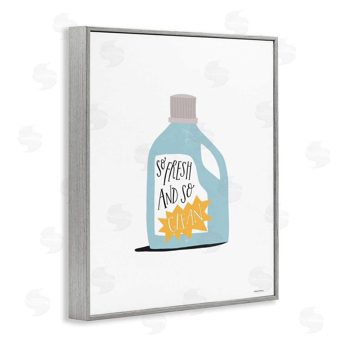So Fresh and Clean Laundry Grey Frame Print Wall Art, Home Decor by Rachel Nieman