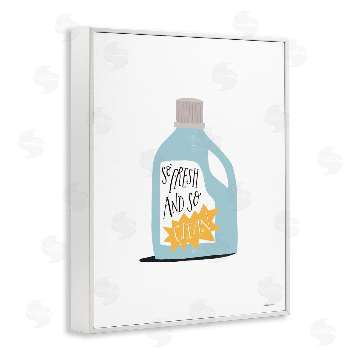 So Fresh and Clean Laundry White Frame Print Wall Art, Home Decor by Rachel Nieman