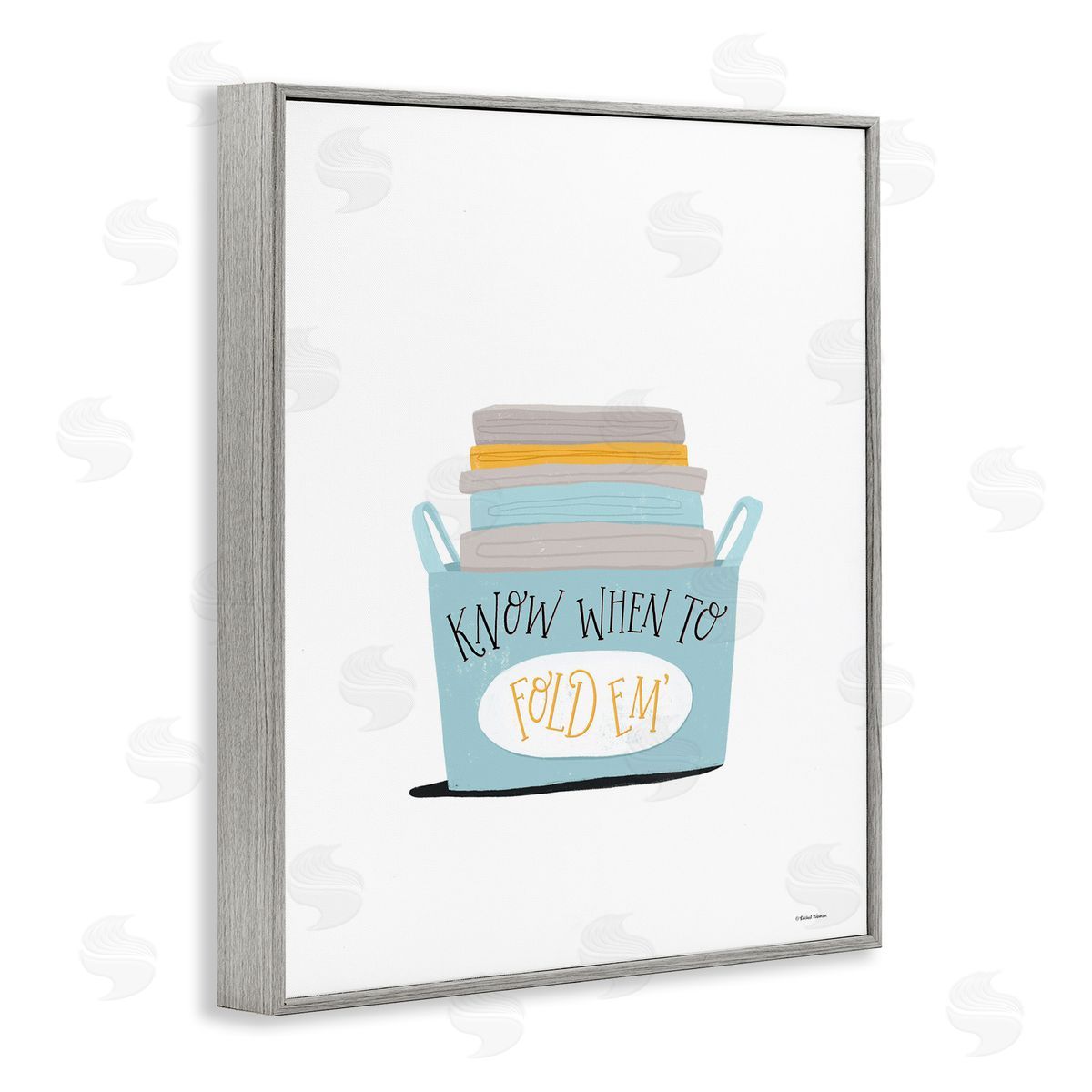 Know When to Fold Grey Frame Print Wall Art, Home Decor by Rachel Nieman