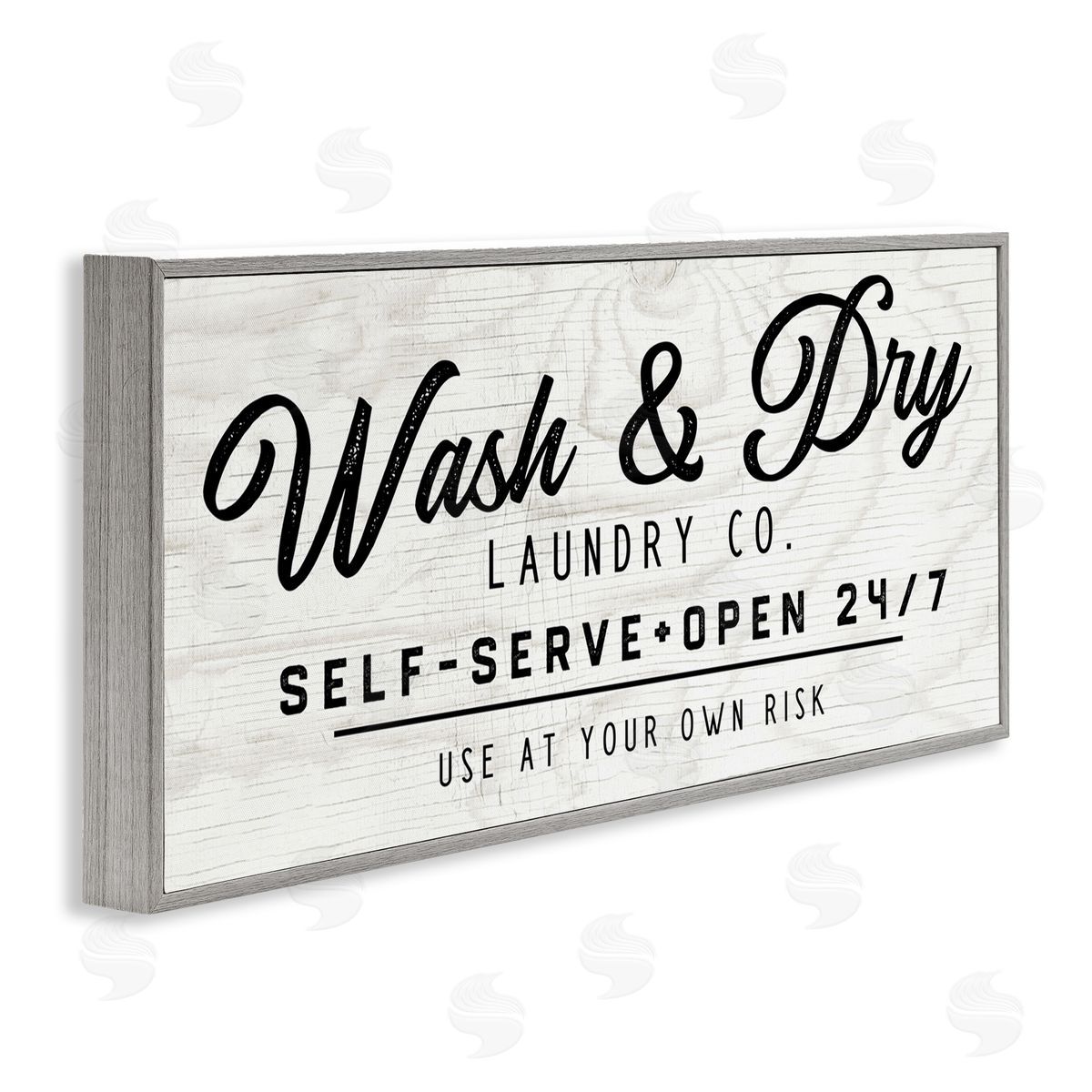 Self Service Laundry Grey Frame Print Wall Art, Home Decor by Valerie Weiners