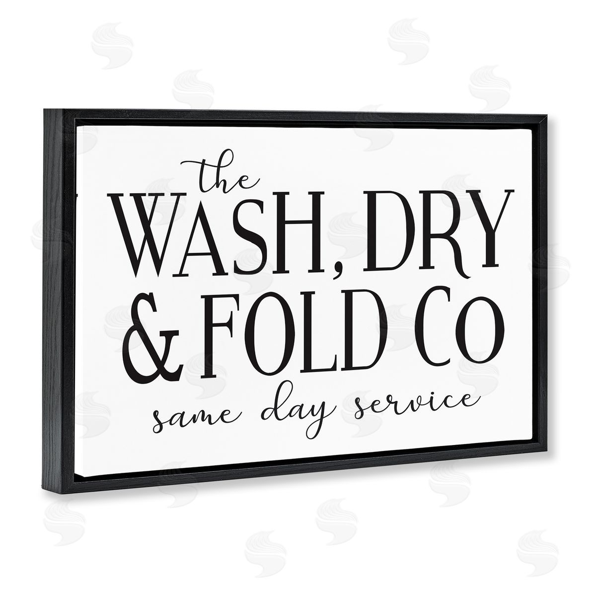 Same Day Service Laundry Black Floating Frame Canvas Wall Art, Home Decor by Lettered and Lined