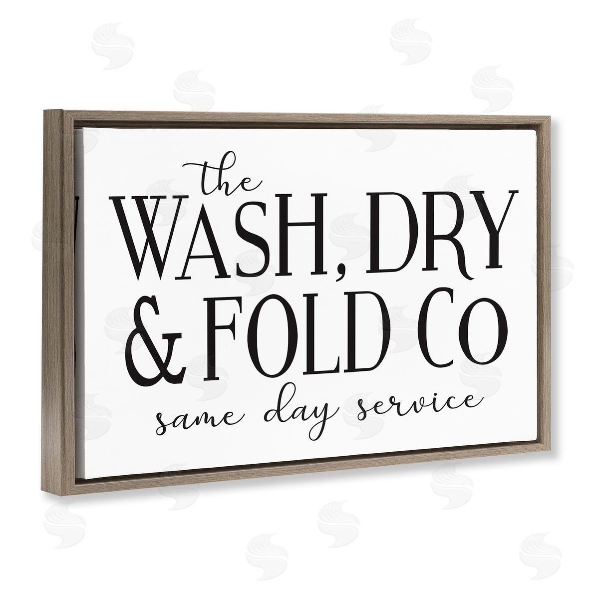 Same Day Service Laundry Brown Floating Frame Canvas Wall Art, Home Decor by Lettered and Lined