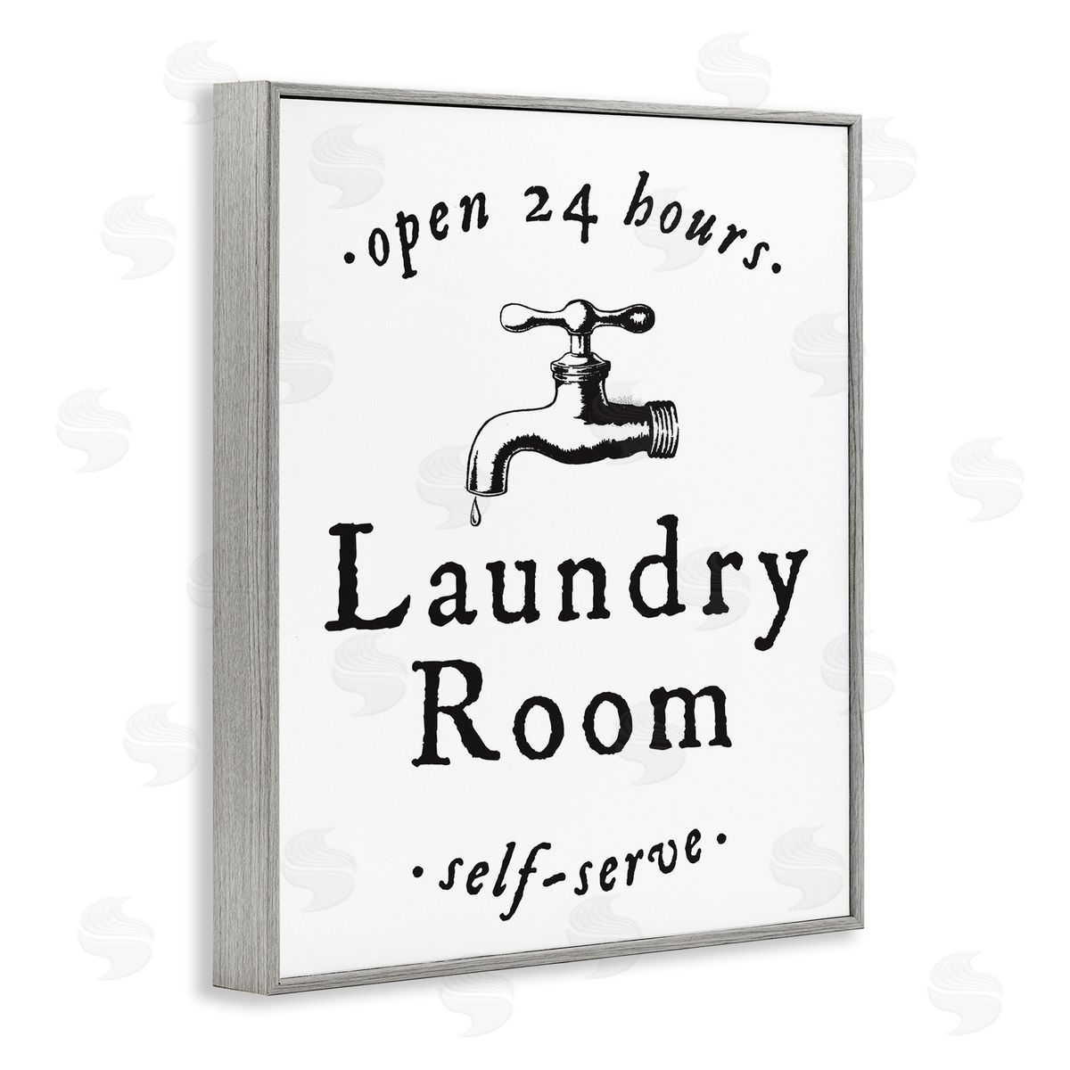 Self Serve Laundry Grey Frame Print Wall Art, Home Decor by Lettered and Lined