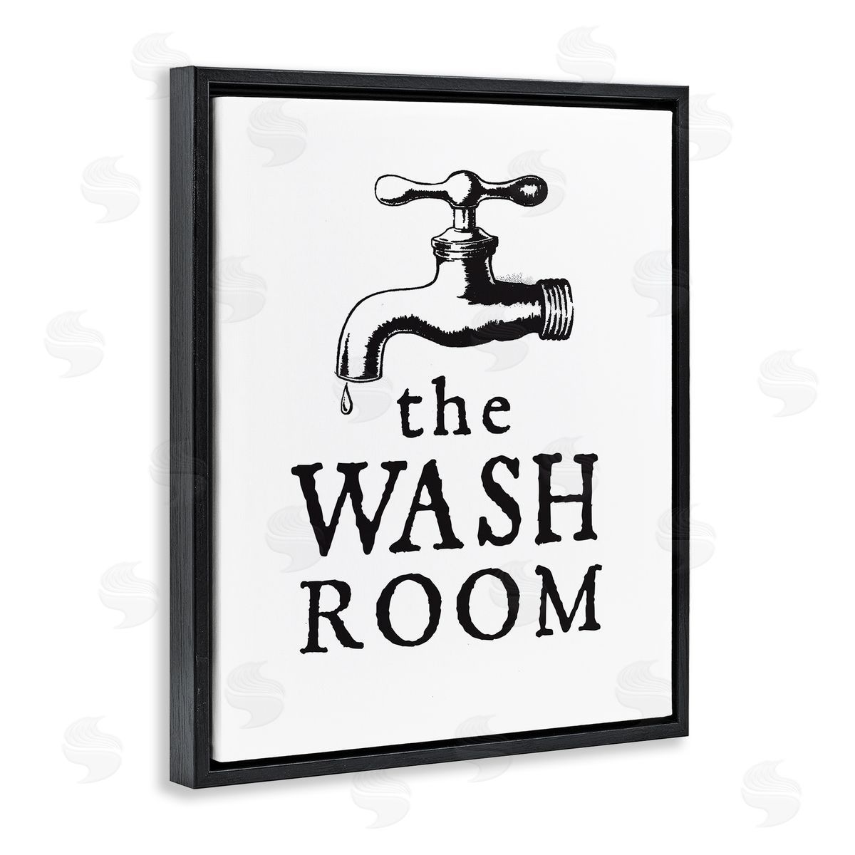 Vintage Wash Room Black Floating Frame Canvas Wall Art, Home Decor by Lettered and Lined