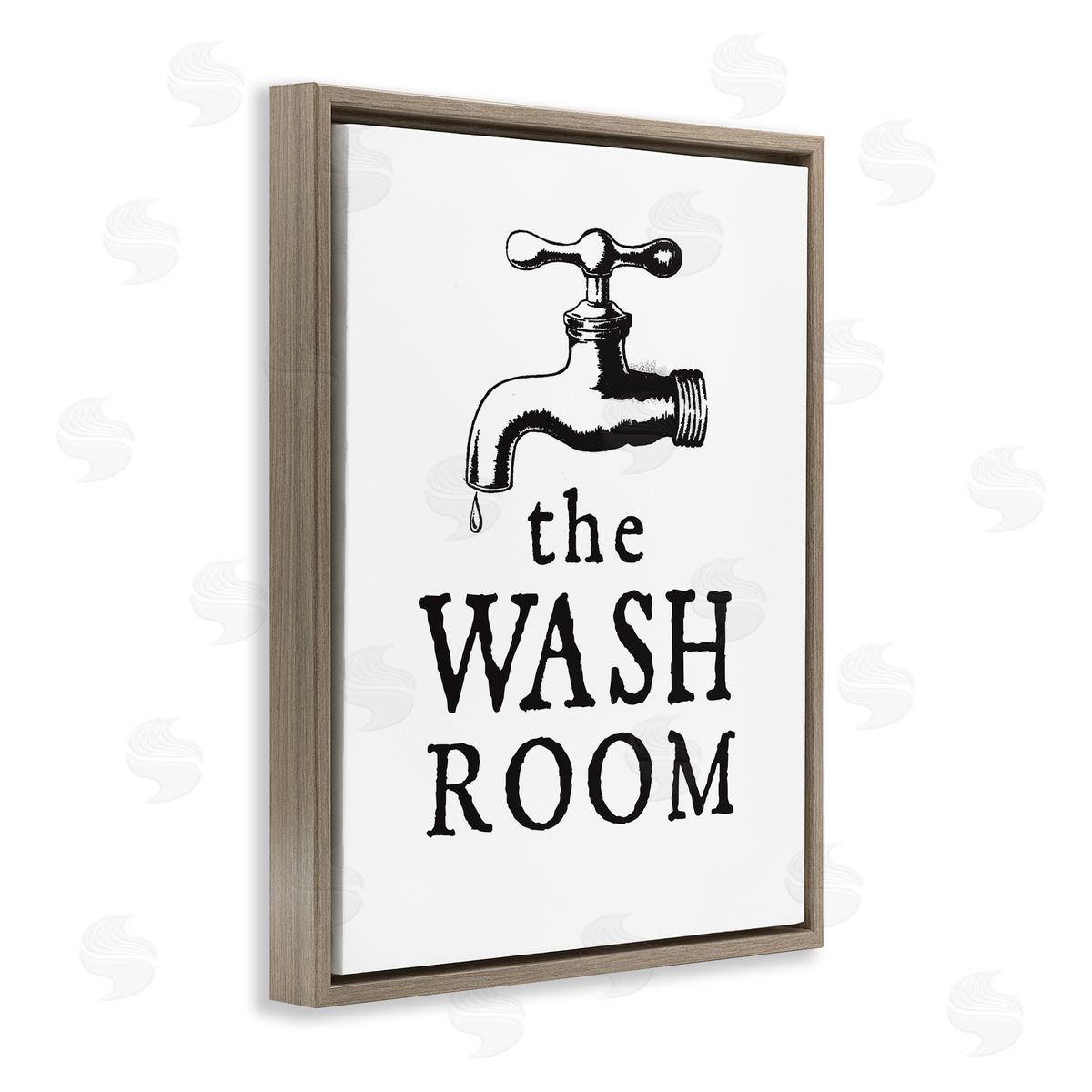 Vintage Wash Room Brown Floating Frame Canvas Wall Art, Home Decor by Lettered and Lined
