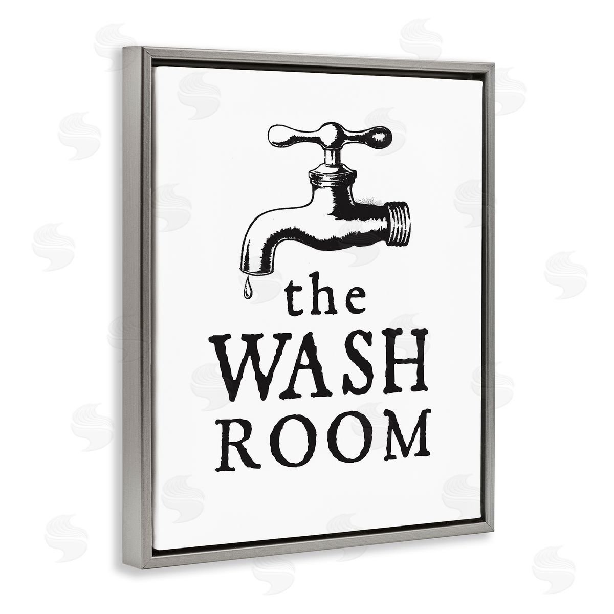 Vintage Wash Room Grey Floating Frame Canvas Wall Art, Home Decor by Lettered and Lined