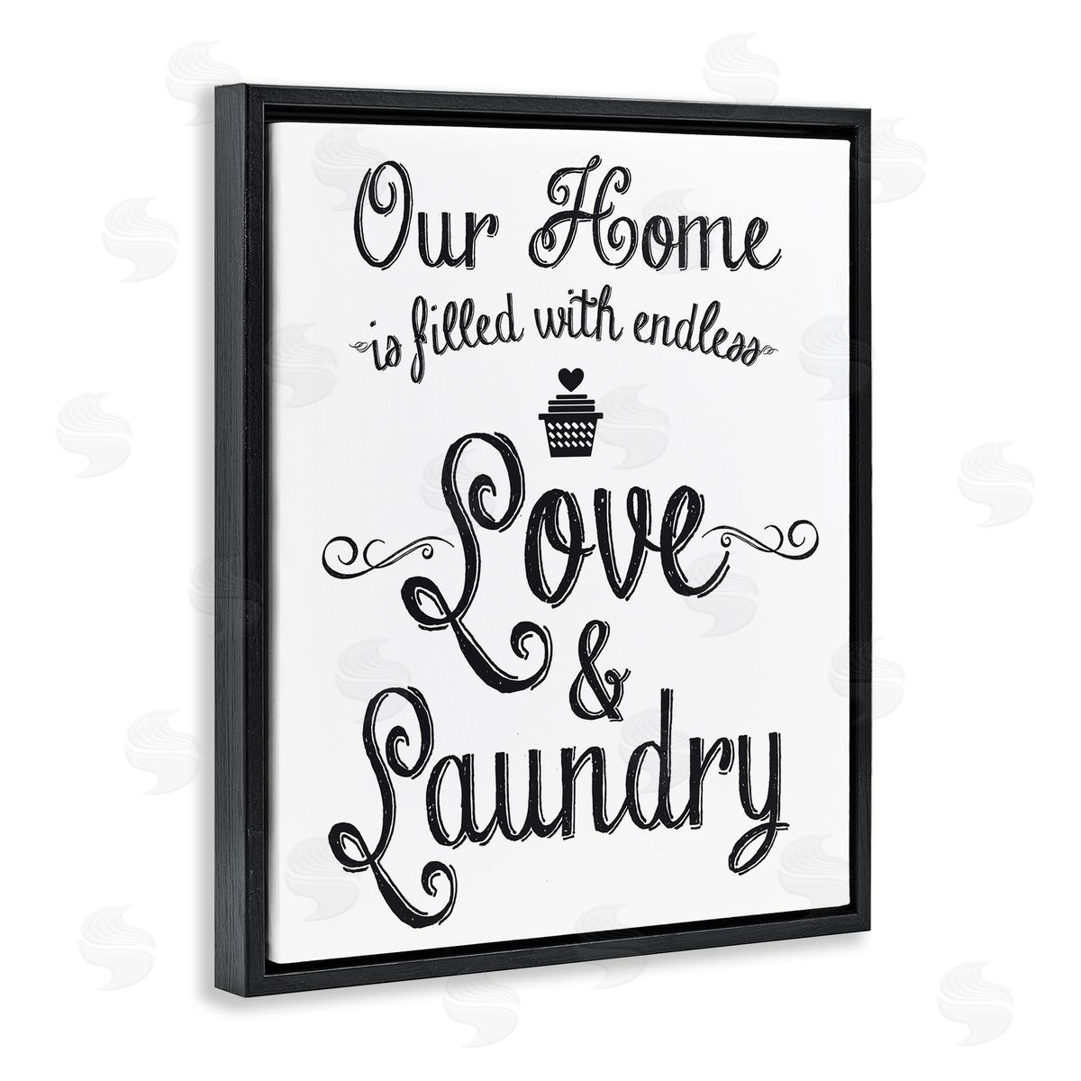 Endless Love and Laundry Black Floating Frame Canvas Wall Art, Home Decor by Lettered and Lined