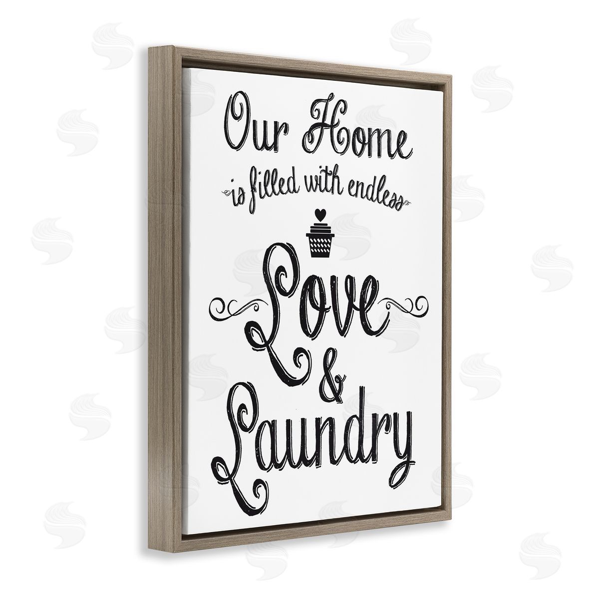Endless Love and Laundry Brown Floating Frame Canvas Wall Art, Home Decor by Lettered and Lined
