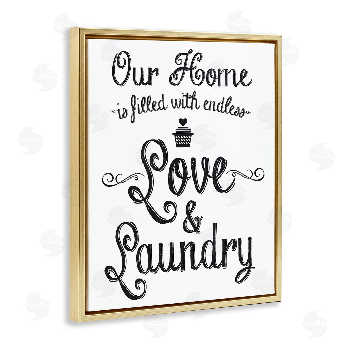 Endless Love and Laundry Gold Floating Frame Canvas Wall Art, Home Decor by Lettered and Lined