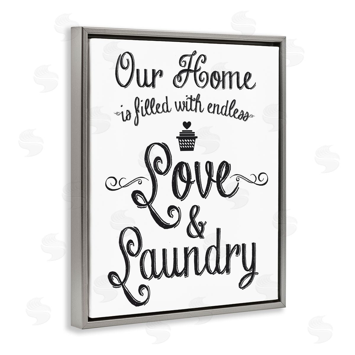 Endless Love and Laundry Grey Floating Frame Canvas Wall Art, Home Decor by Lettered and Lined