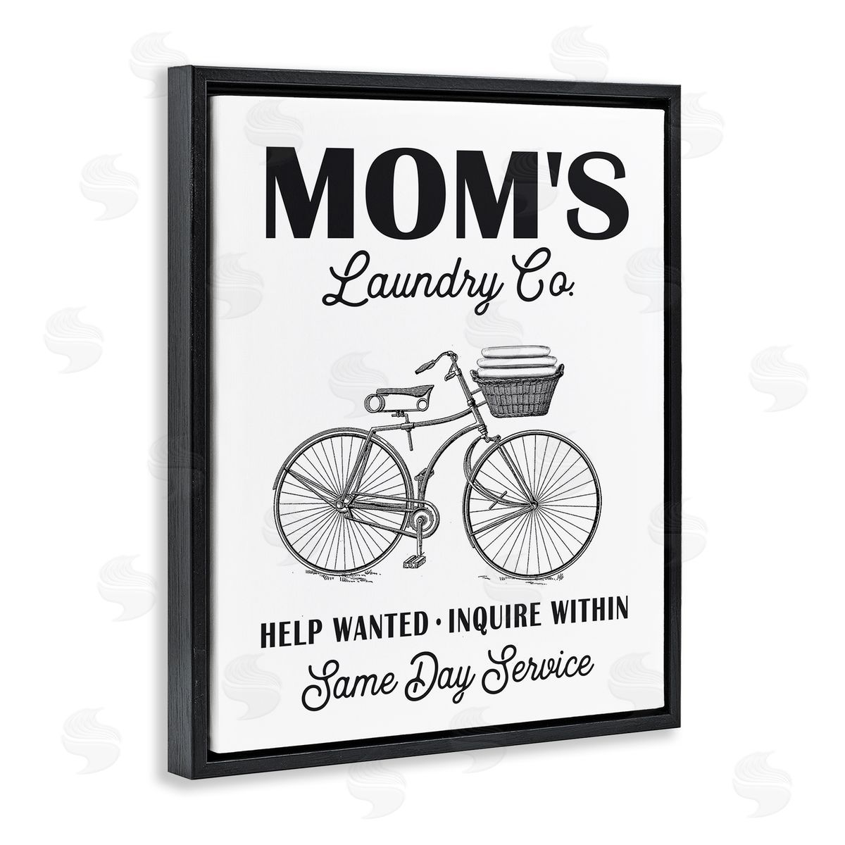 Mom's Laundry Co Black Floating Frame Canvas Wall Art, Home Decor by Lettered and Lined